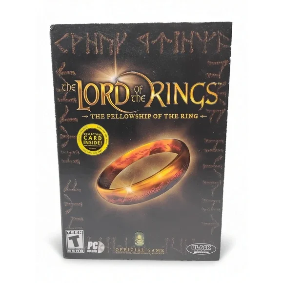 LOTR Fellowship of the Ring PC Game 2002 Black Label RPG Tactical Adventure Card
