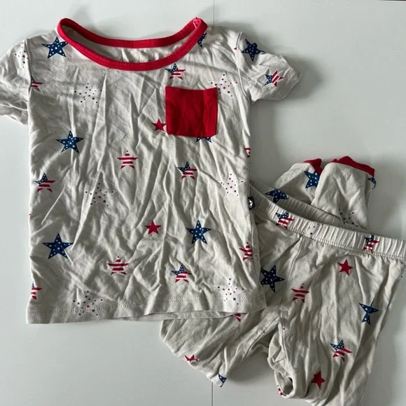 Kyte Baby Tee and Pants Stars & Stripes Pajama Set 18-24 months