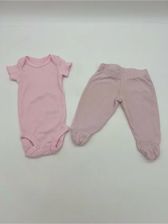 Carters Baby Girl Pink Top One Piece Jumpsuit And Pant Footie Set Newborn