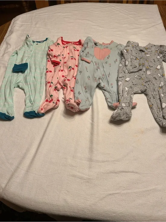 Pack of 4 Baby One-Piece Pajamas - Mixed Pastel Colors