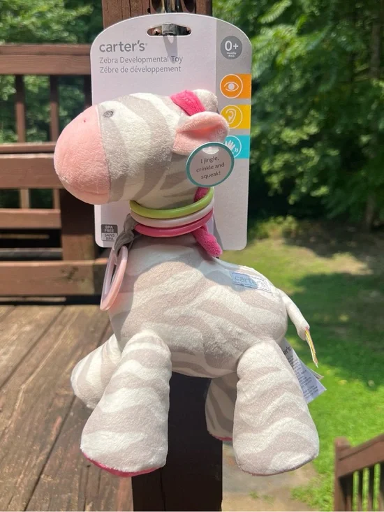 Carter's Zebra Developmental Toy Kidcore Plush,Eye Tracking,Listening, 11