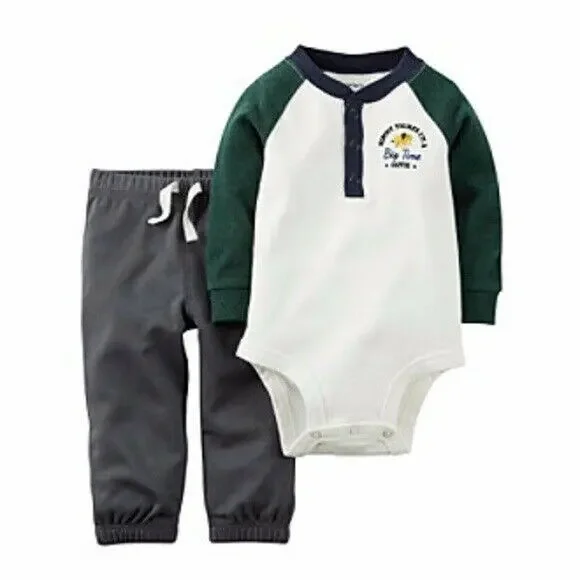 Carter's 2 Piece Bodysuit and Pants Outfit Big Time Cutie Outfit 3‎ Mo NEW
