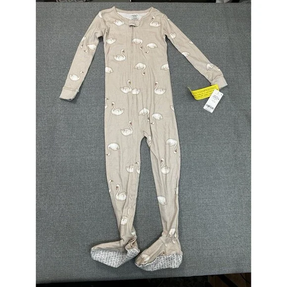 New Carter's Swan Cotton Footie Pajama PJs Toddler Girl Sleeper Size 5T