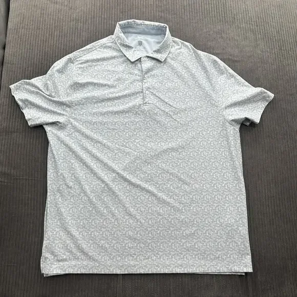 Hickey Freeman‎ Men Polo 2XL XXL Gray Polyester Golf Golfing Outdoors Casual.