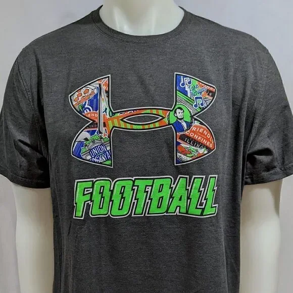 ‎Under armour state of illinois football t shirt Heat Gear