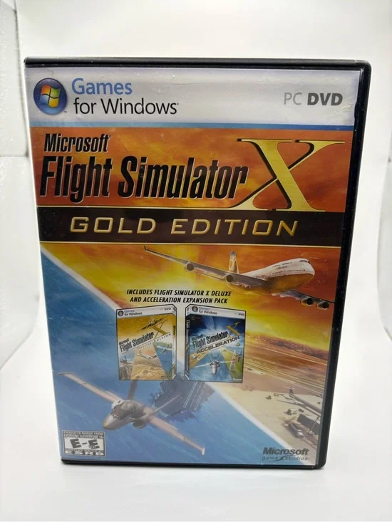 Microsoft Flight Simulator X Gold Edition PC DVD Complete FSX Deluxe + Accelerat