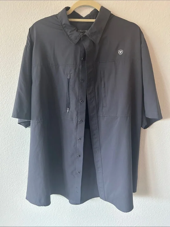 Ariat‎ Short Sleeve Button-Front Shirt in Charcoal