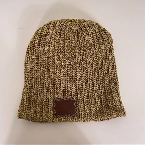 Love‎ Your Melon Gold Ribbed Winter Beanie Hat