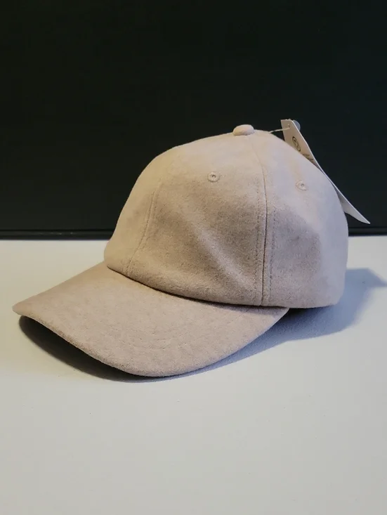 Neutral Suede-Look Baseball Cap - Beige T21