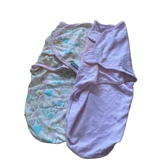 SwaddleMe Baby Swaddle Wraps‎ Hearts Pink Lavender 0-3M