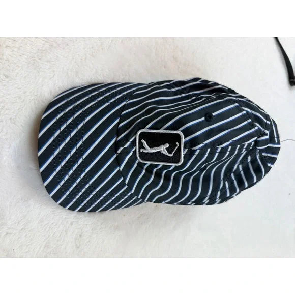 PGA Tour Womens Golf Hat Navy Blue White Striped Adjustable Strapback Cap
