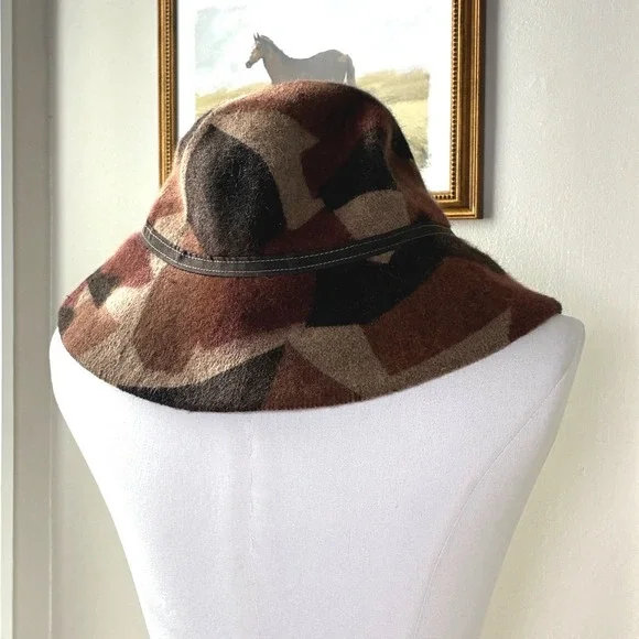Albertus Swanepoel for Target Patchwork Wool Rabbit Hair Cloche Bucket Hat OS