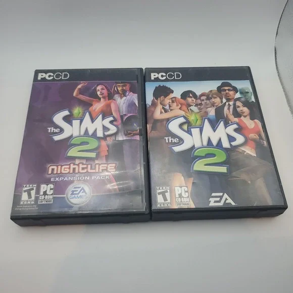 PC The Sims 2 Base Game + Nightlife Expansion Pack Bundle CIB W/ Keys