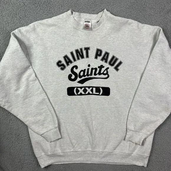 Vintage Saint Paul‎ Saints XXL Baseball Sweater Crewneck Rare Sweatshirt