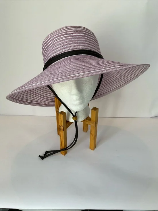 Sloggers Lavender-Striated Wide Brim Sun Hat with Black Band