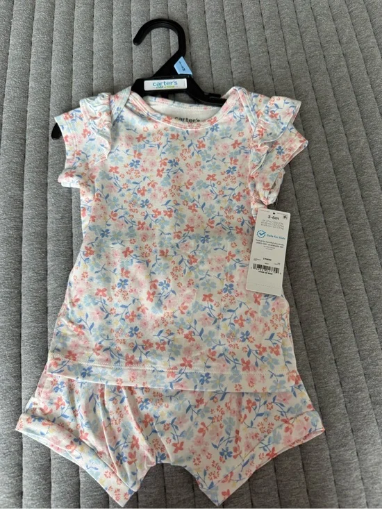Carter's Floral Short Sleeve Baby Pajama Set
