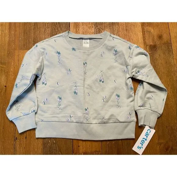 Carter’s 3T NWT toddler girls sweatshirt blue ballerina