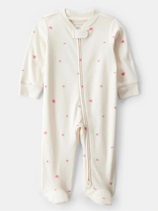 Baby Girl Valentine’s Day Candy Heart Sleep & Play PJ’s size 6 months
