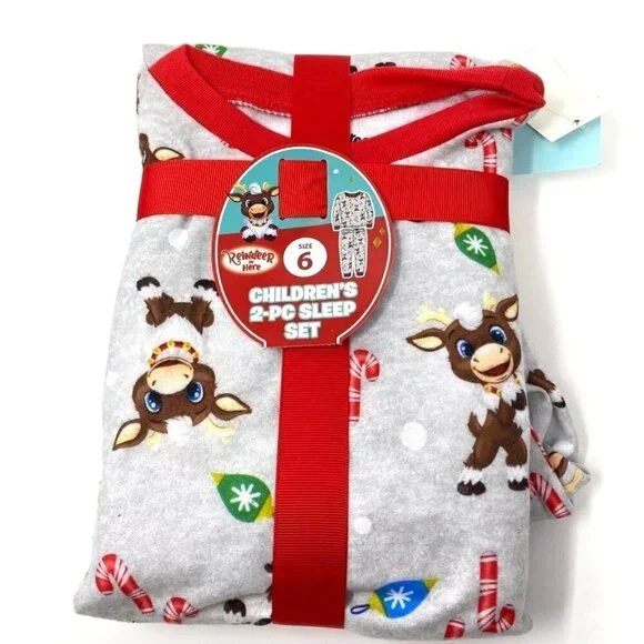 Reindeer In Here Kids' Pajama Set Sz 6 Christmas Pjs