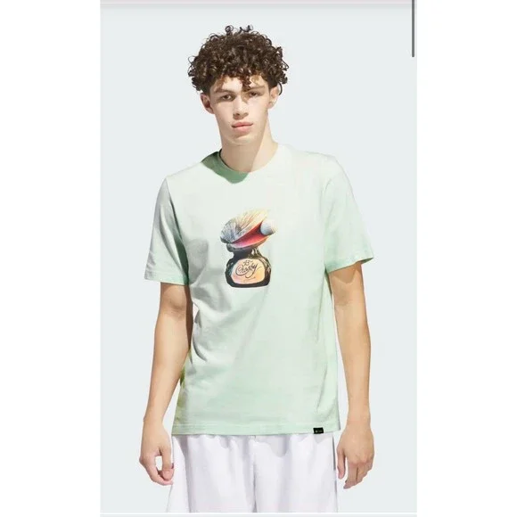 Malbon x Adidas Graphic Golf T-Shirt Limited Edition Color Crystal Jade Sz Small