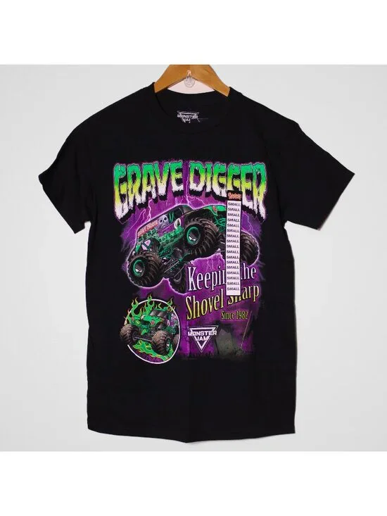 Ripple Junction Monster Jam Graver Digger Monster Truck Graphic Tee Black Size S