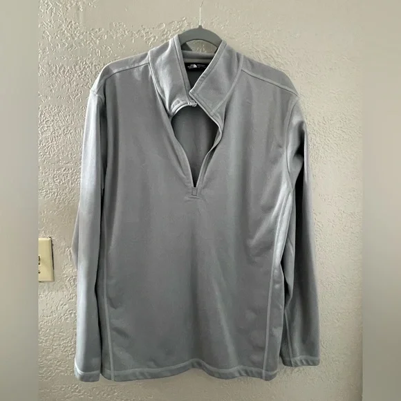 The North‎ Face Men’s Light Gray Quarter-Zip Pullover Size Large