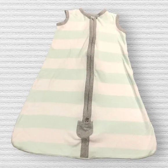 Burt’s Bees Small Rugby Stripe Organic Beekeeper Wearable Blanket Green Blue