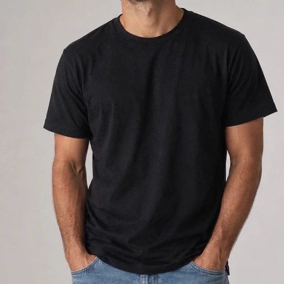 Christian Lacroix Mens Black 100% Pima Cotton Crew Neck Short Sleeve T-Shirt M