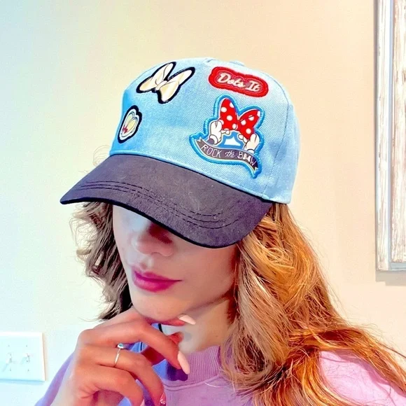 🔥NWT Disney Blue and Black Denim Cap unisex Adjustable Size🔥