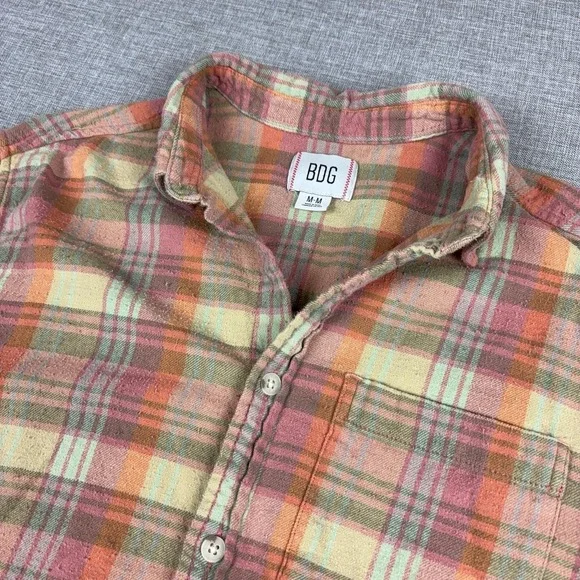 BDG Shirt Mens Medium Multicolor Plaid Flannel Long Sleeve Button Up Casual