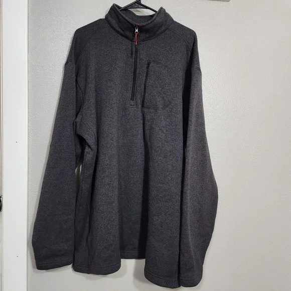 Mountain‎ Club Top Pullover Shirt Men's XLT Gray Long Sleeve 1/4 Zip Sweatshirt