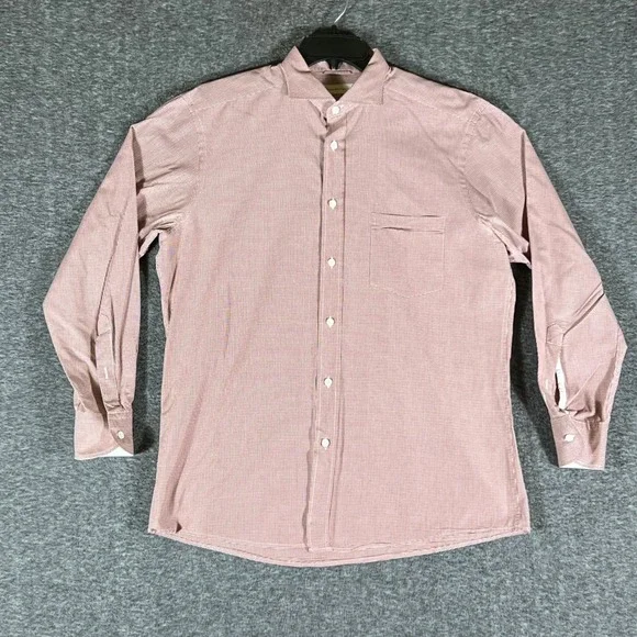 Ermenegildo Zegna Men's‎ Red Gingham Dress Shirt Size L
