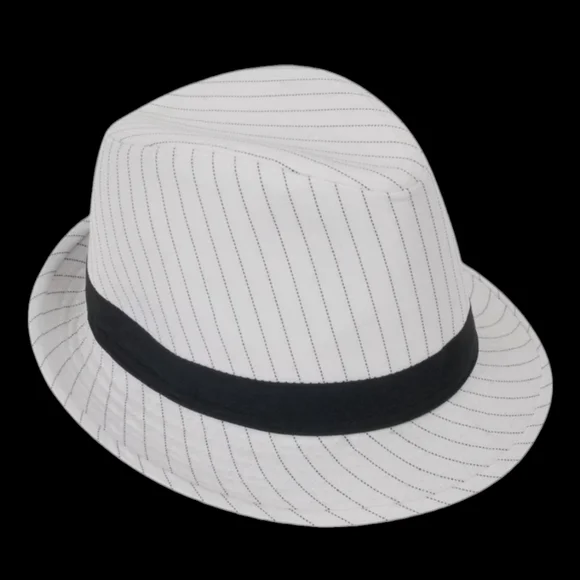 Black and White Striped Fedora