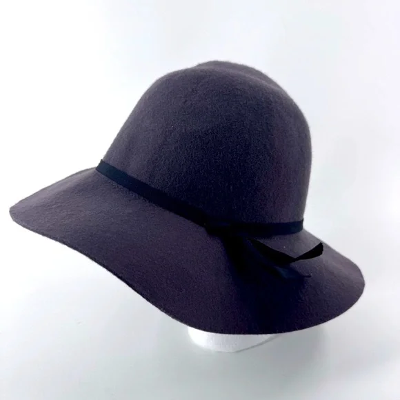 Unbranded 100% Wool Light Purple Wide-Brimmed Floppy Hat‎ with Ribbon