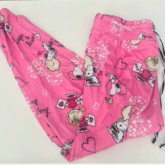 Peanuts Pink Cartoon Pajama Bottoms size 12-14
