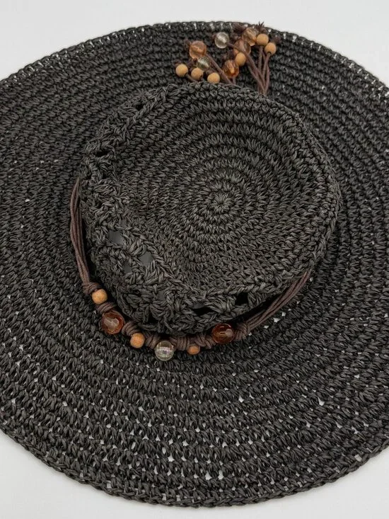 Vintage Sun N Sand Soft Sun Hat w/ Beaded Band