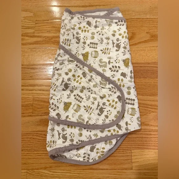 Miracle Kids Animal Print Swaddle Blanket - Cream and Gray