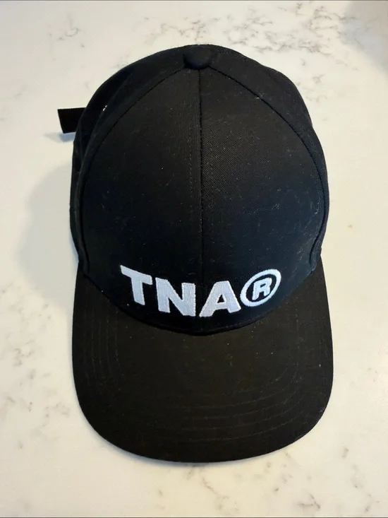 TNA Black Baseball Cap with White Embroidered Logo - Never Worn