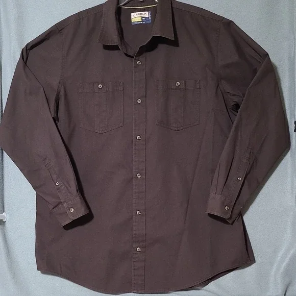 MAGELLAN Men's Dark Brown Long‎ Sleeve Button Up Shirt - Size 2XL