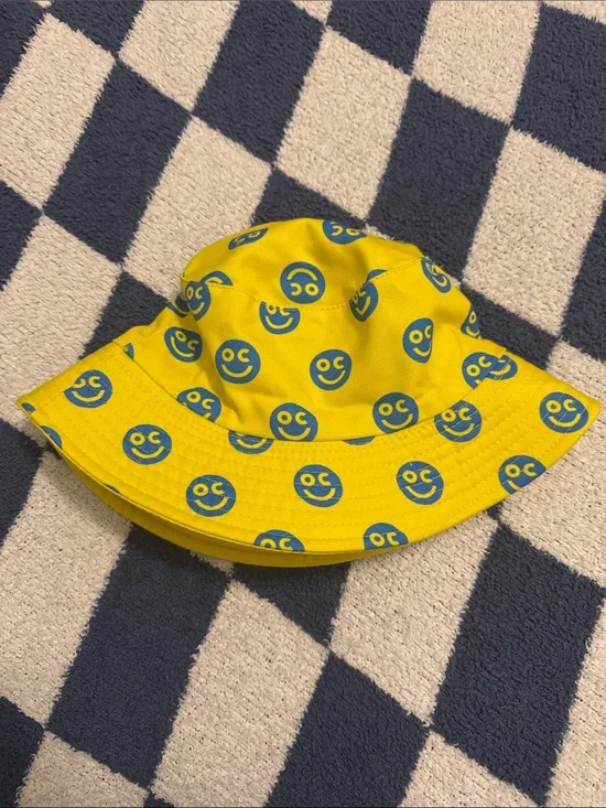 Yellow Ocean City Smiley Face Bucket Hat