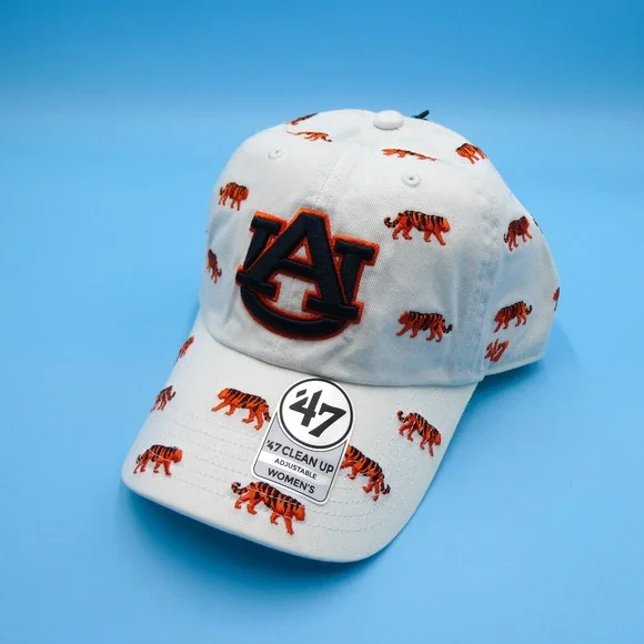 '47 Auburn Tigers Hat Womens Adjustable Clean Up White All Over‎ Tiger Pattern