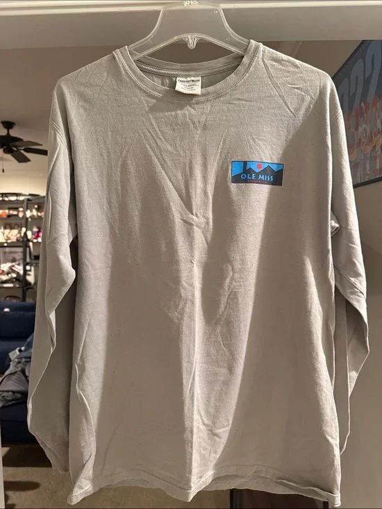 Ole Miss Gray Long-Sleeve Graphic Tee