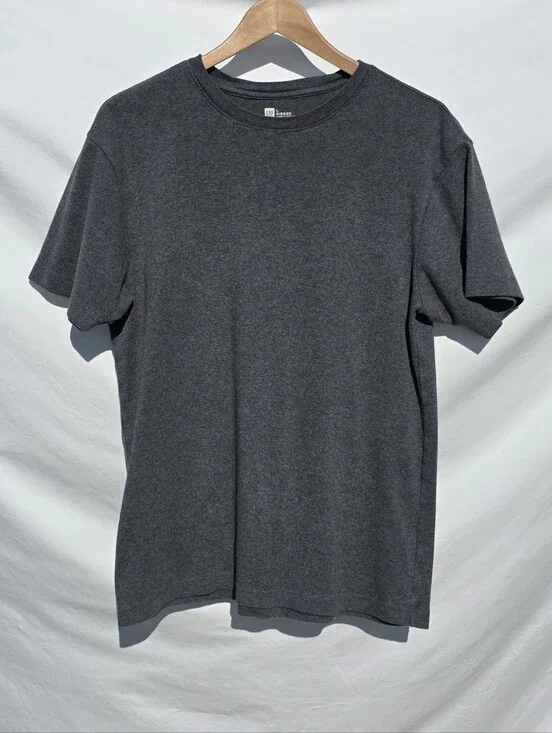 GAP Size L Men's Ribbed Crewneck Tee - Charcoal Gray