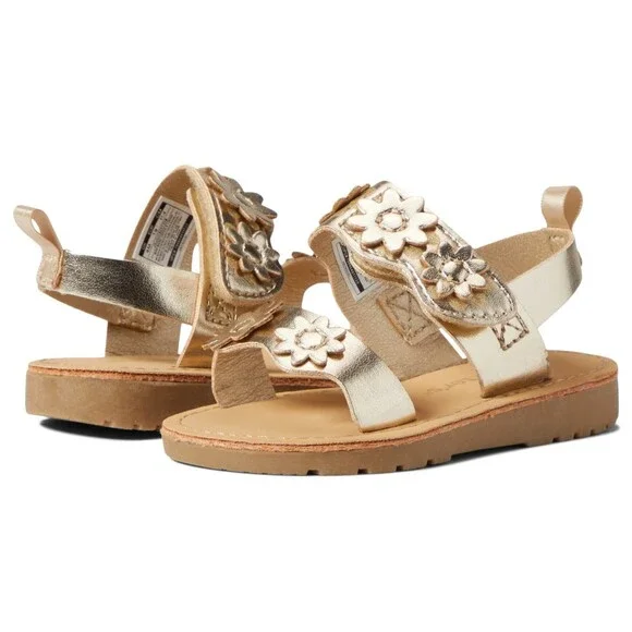 Carter's JoJo Sandals Girls US 7 Metallic Gold Flower Adjustable Strap ZAP2503