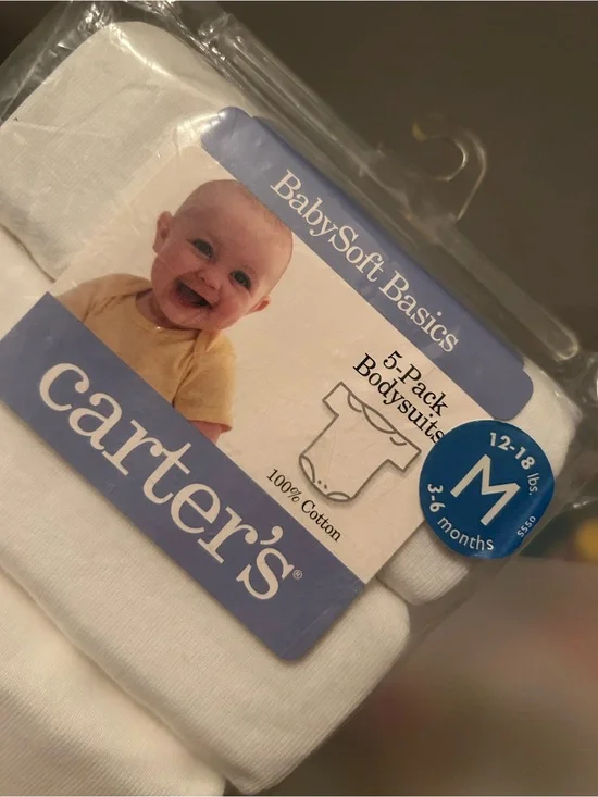 Carter's White BabySoft Basics 5-Pack Bodysuits