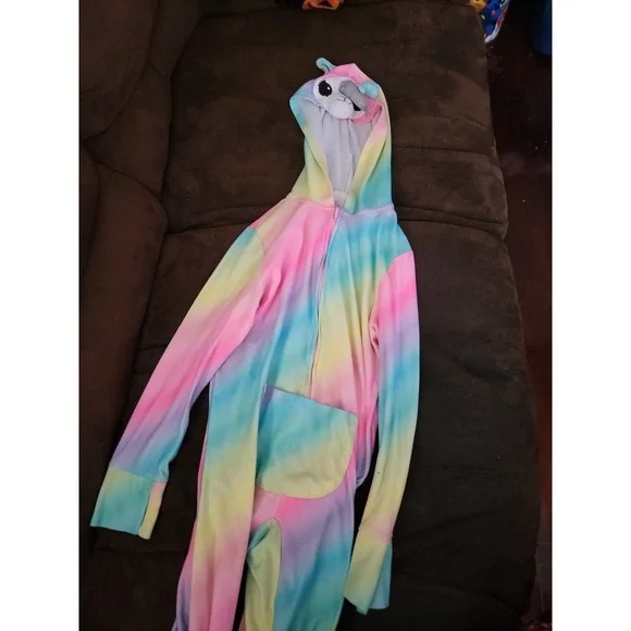 Justice‎ llamacorn one piece zip up pajamas size 8