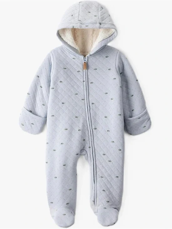 Carter's Baby Boys' Hooded Quilted Pram Sleep & Play onsie bodysuit 6 months NWT