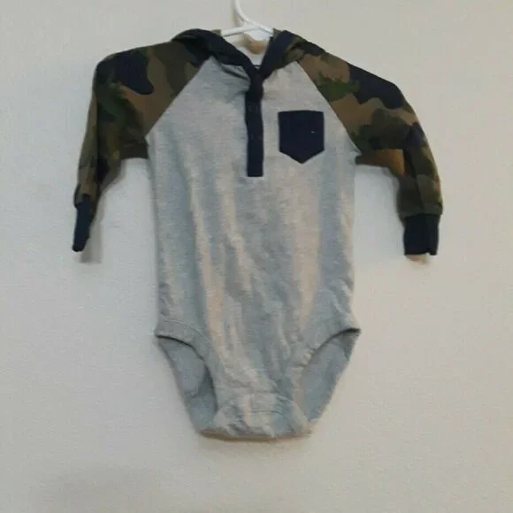 Carter's Gray and Camouflage Bodysuit