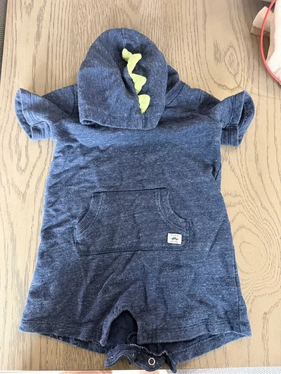 Carter's Navy Blue Dino Hooded One-Piece