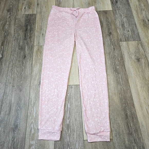 Sleep On It Pajama Pants Pastel Pink Stars Elastic Waist Children's Girl's Large